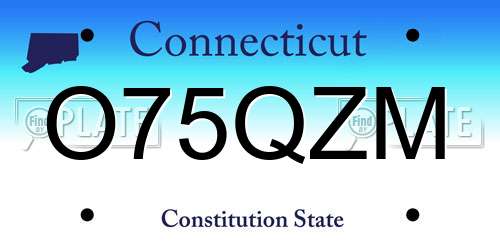 O75QZM Connecticut License Plate