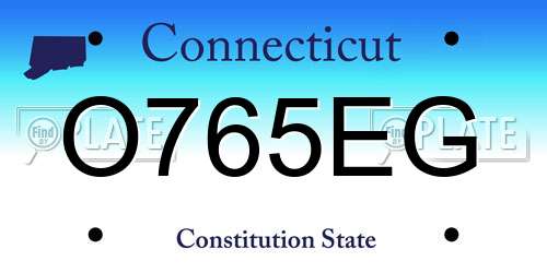 O765EG Connecticut License Plate