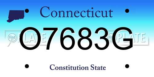 O7683G Connecticut License Plate