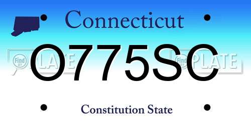 O775SC Connecticut License Plate