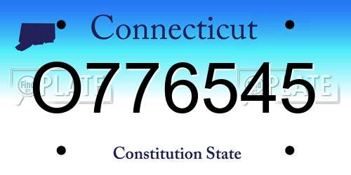 O776545 Connecticut License Plate