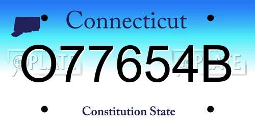 O77654B Connecticut License Plate