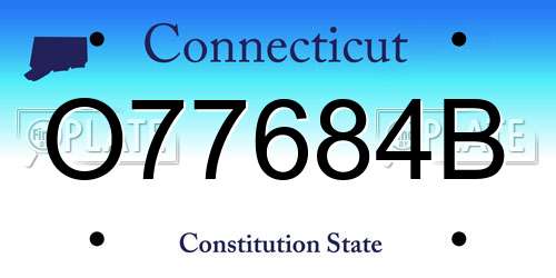 O77684B Connecticut License Plate