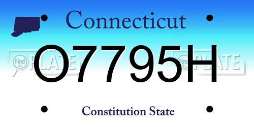 O7795H Connecticut License Plate