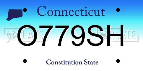 O779SH Connecticut License Plate