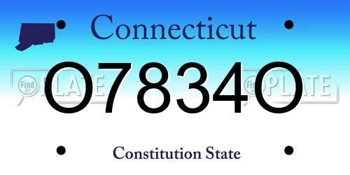 O7834O Connecticut License Plate