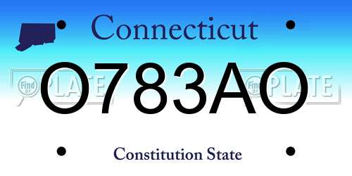 O783AO Connecticut License Plate