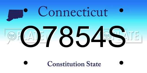 O7854S Connecticut License Plate