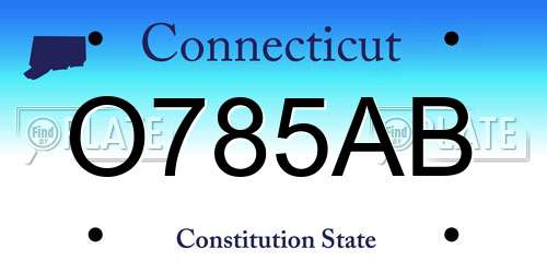 O785AB Connecticut License Plate