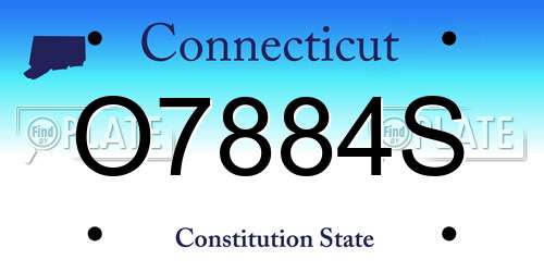 O7884S Connecticut License Plate