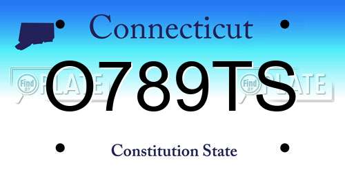O789TS Connecticut License Plate