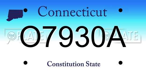 O7930A Connecticut License Plate