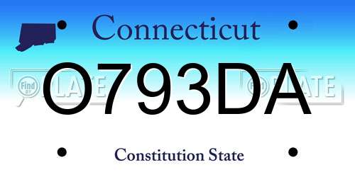 O793DA Connecticut License Plate