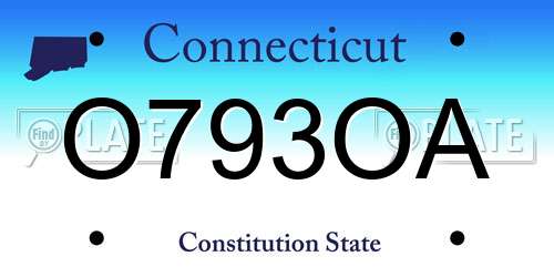 O793OA Connecticut License Plate