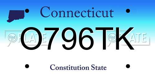 O796TK Connecticut License Plate