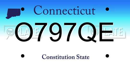 O797QE Connecticut License Plate