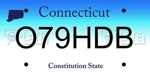 O79HDB Connecticut License Plate