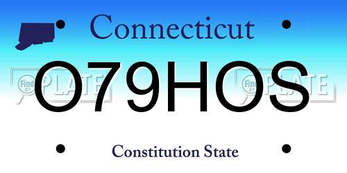 O79HOS Connecticut License Plate