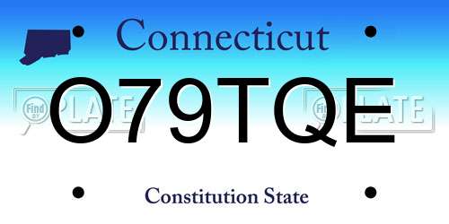 O79TQE Connecticut License Plate