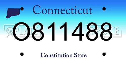 O811488 Connecticut License Plate