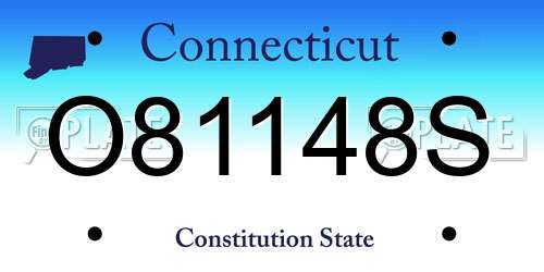 O81148S Connecticut License Plate