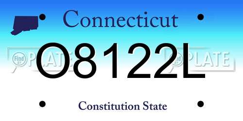 O8122L Connecticut License Plate