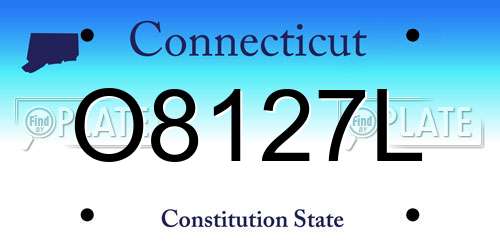 O8127L Connecticut License Plate