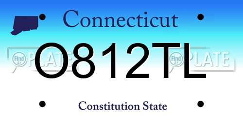 O812TL Connecticut License Plate