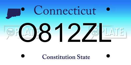 O812ZL Connecticut License Plate