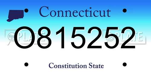 O815252 Connecticut License Plate