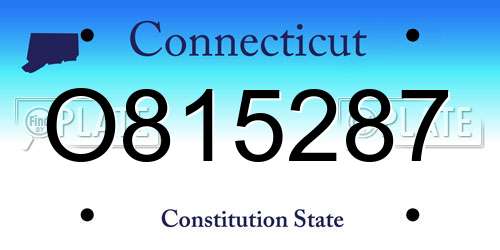 O815287 Connecticut License Plate