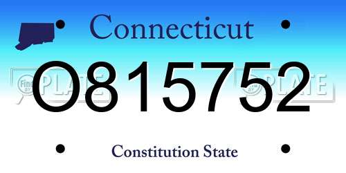 O815752 Connecticut License Plate