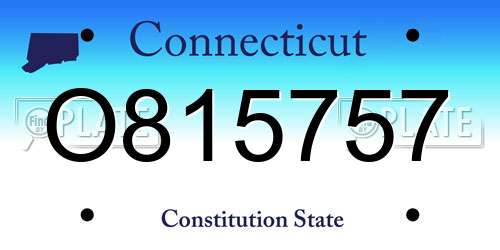 O815757 Connecticut License Plate