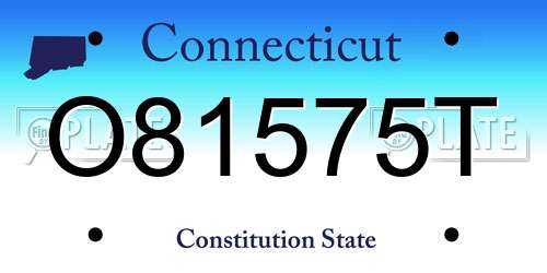 O81575T Connecticut License Plate