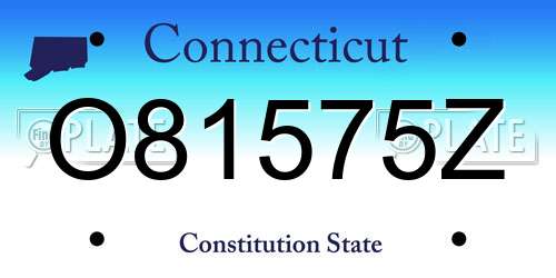 O81575Z Connecticut License Plate