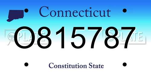 O815787 Connecticut License Plate