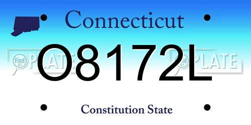 O8172L Connecticut License Plate