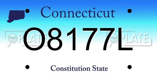 O8177L Connecticut License Plate