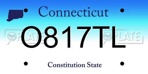 O817TL Connecticut License Plate