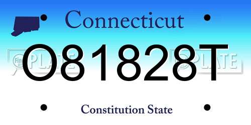 O81828T Connecticut License Plate