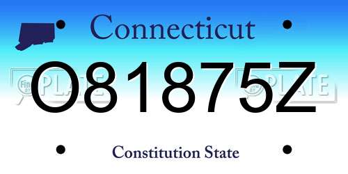 O81875Z Connecticut License Plate