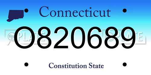 O820689 Connecticut License Plate