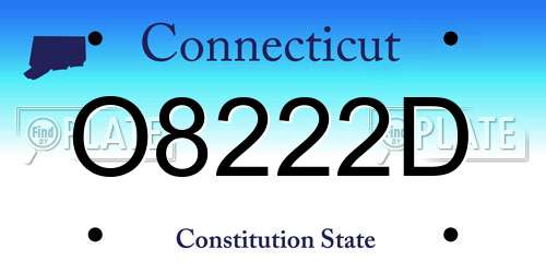 O8222D Connecticut License Plate