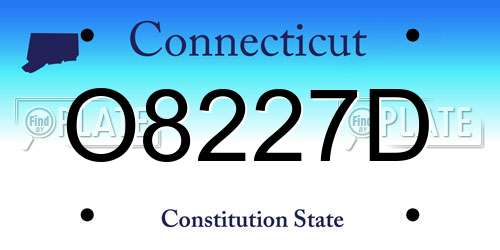 O8227D Connecticut License Plate