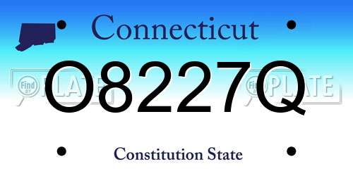 O8227Q Connecticut License Plate