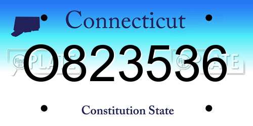 O823536 Connecticut License Plate