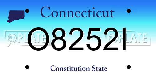 O8252I Connecticut License Plate