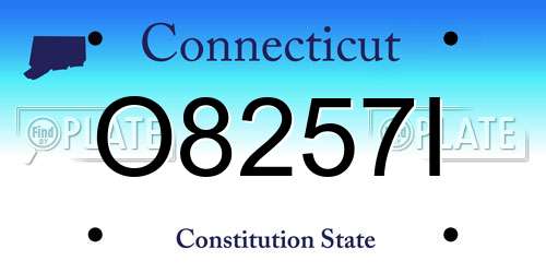 O8257I Connecticut License Plate