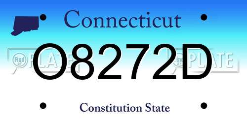 O8272D Connecticut License Plate