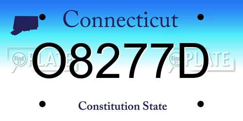 O8277D Connecticut License Plate